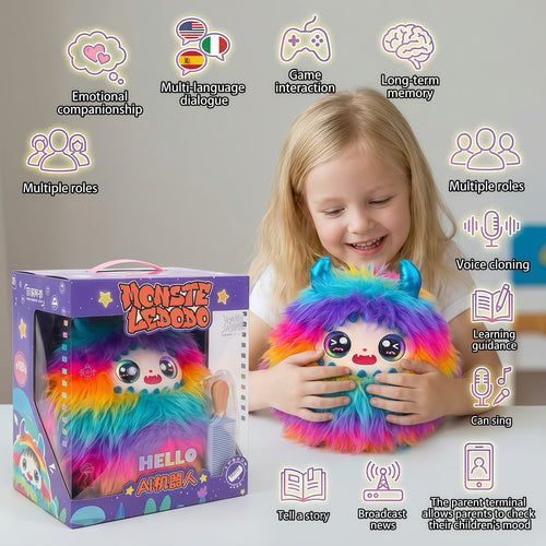 AI  Interactive Plush Toy Monster - Rainbow