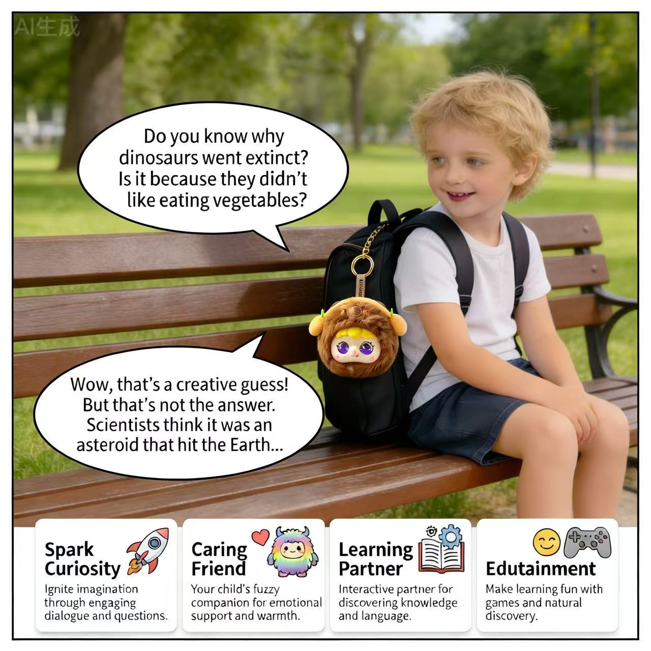 AI Interactive Plush Toy WowLulu - Brown