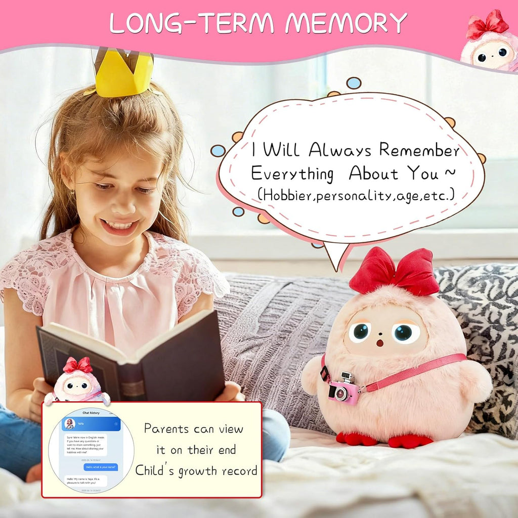 AI  Interactive Plush Toy LEDODO - Pink Bibbon
