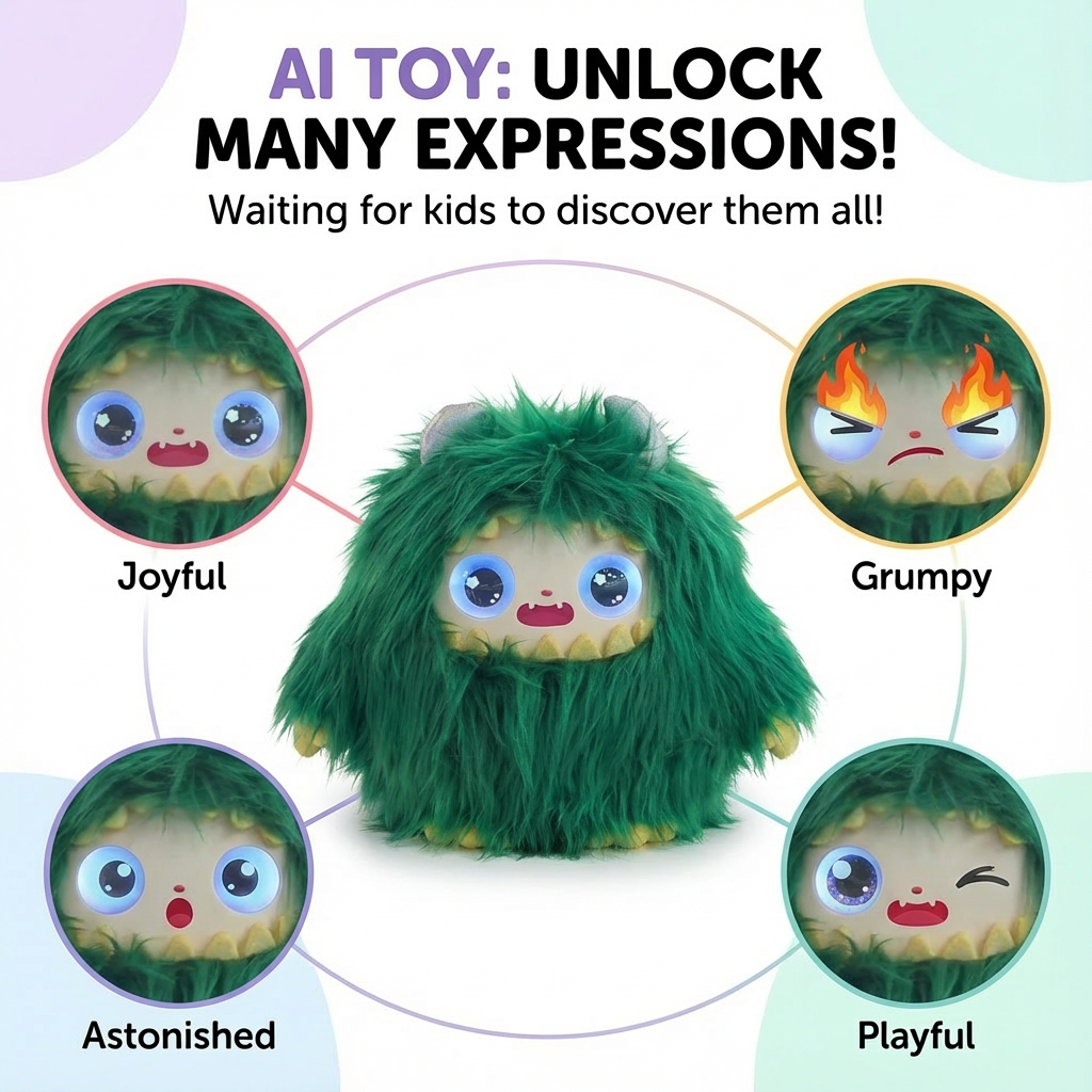 AI  Interactive Plush Toy Monster - Green