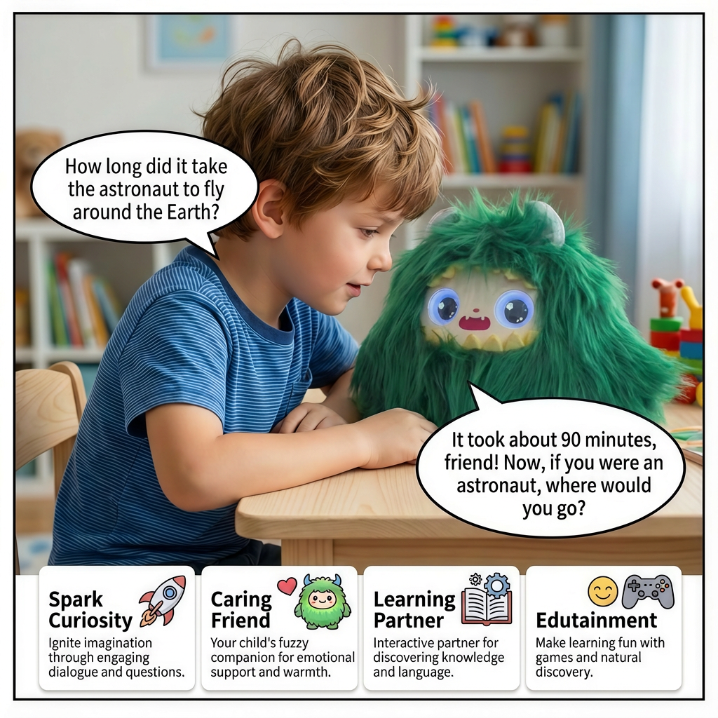 AI  Interactive Plush Toy Monster - Green