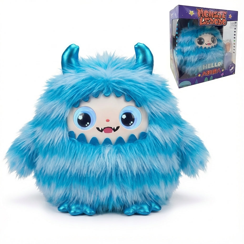 AI Interactive Plush Toy Monster - Blue